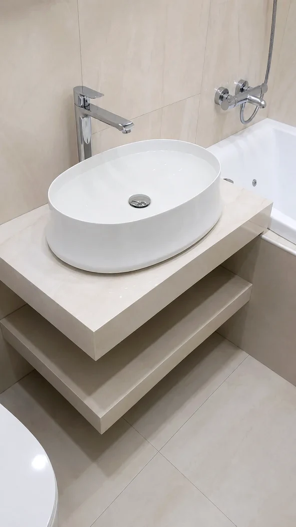 Finished bathroom vanity project by VT Pro Service